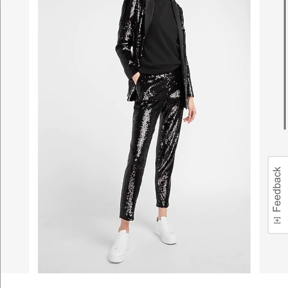 Brand new. Express sequin high rise ankle pants. Size small. - Picture 2 of 8